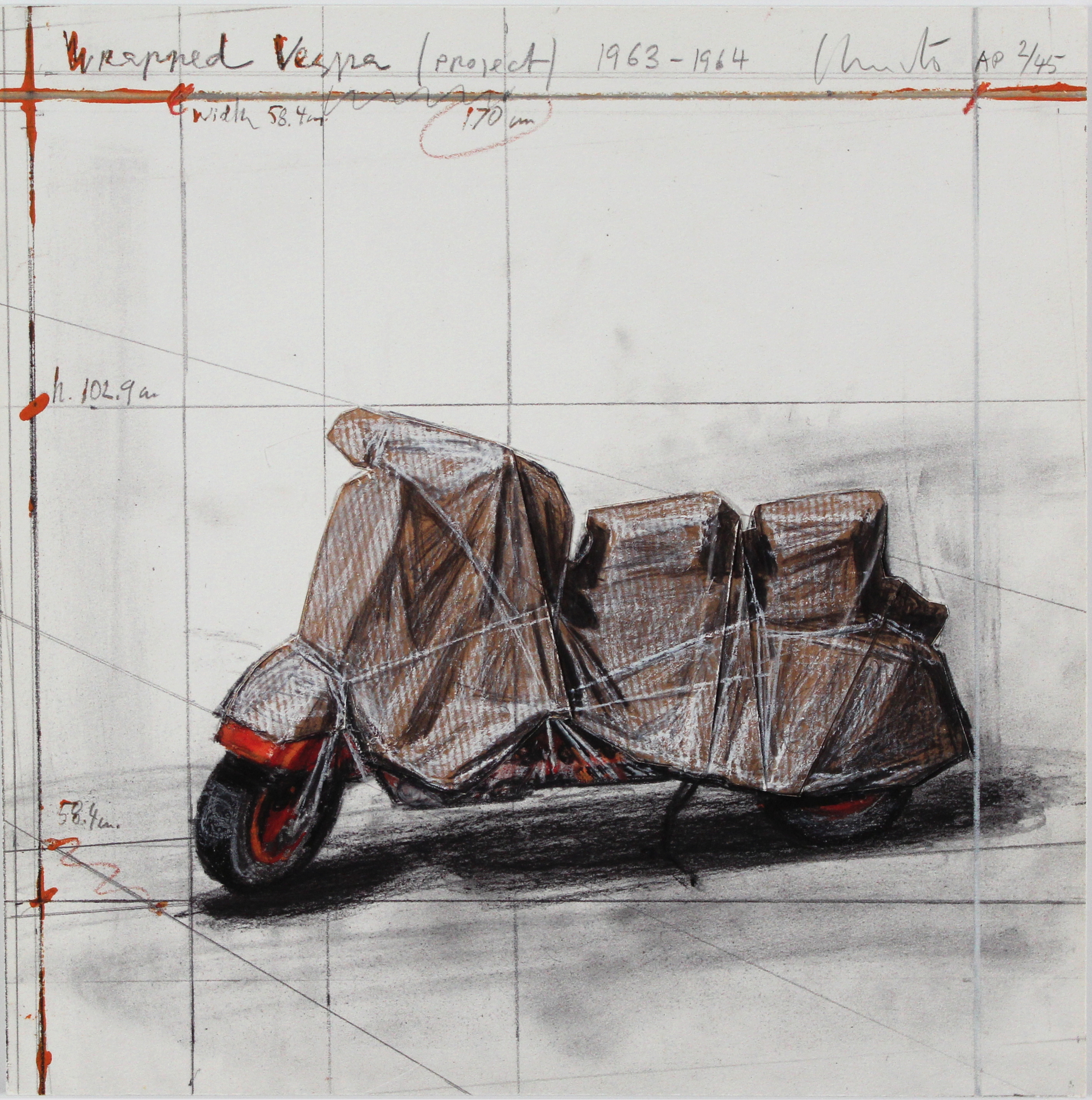 Wrapped Vespa, Project, 1963-64