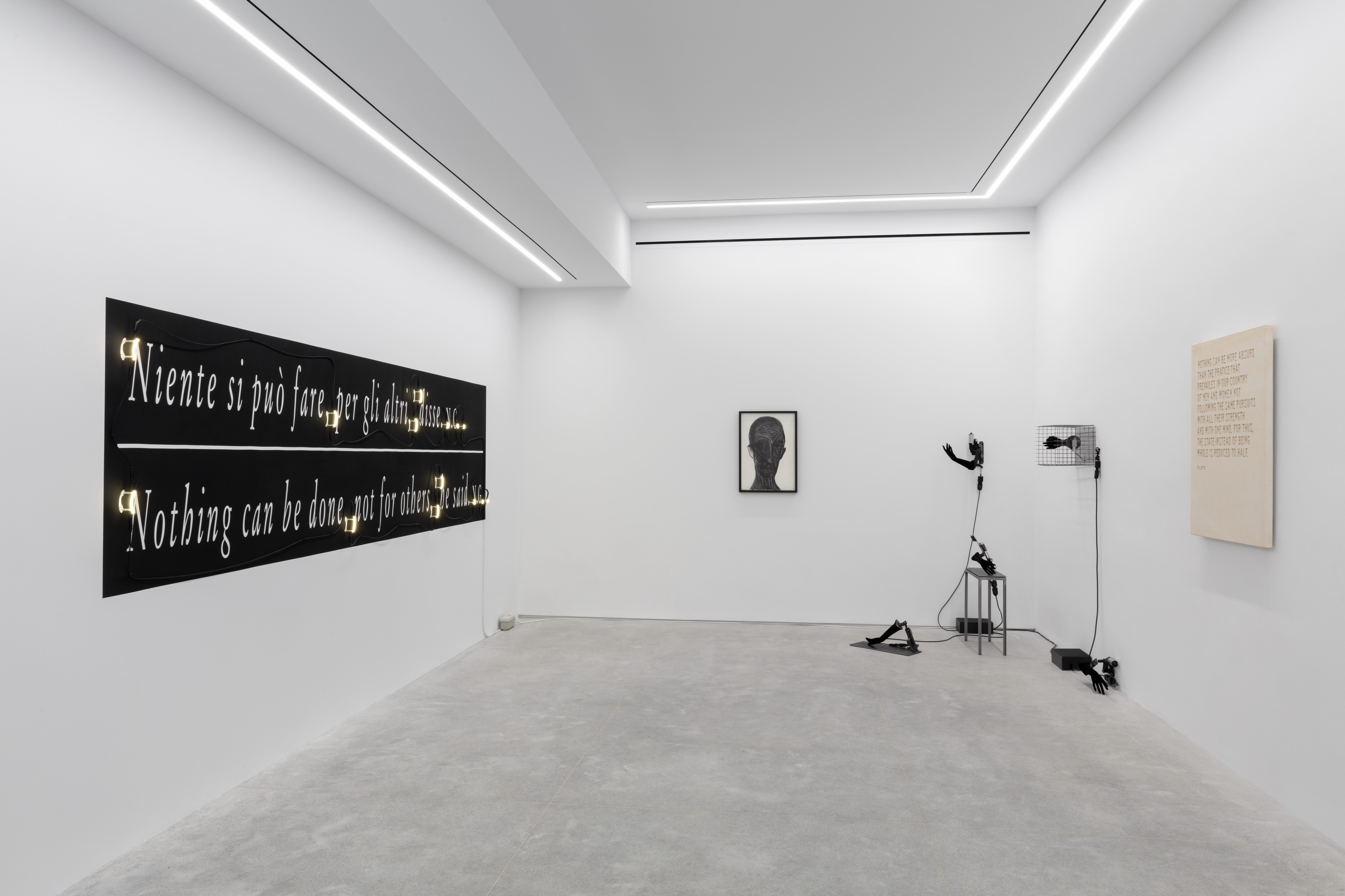 Joseph Kosuth, Lorenzo Scotto di Luzio, Anna Franceschini, Bethan Huws, installation view