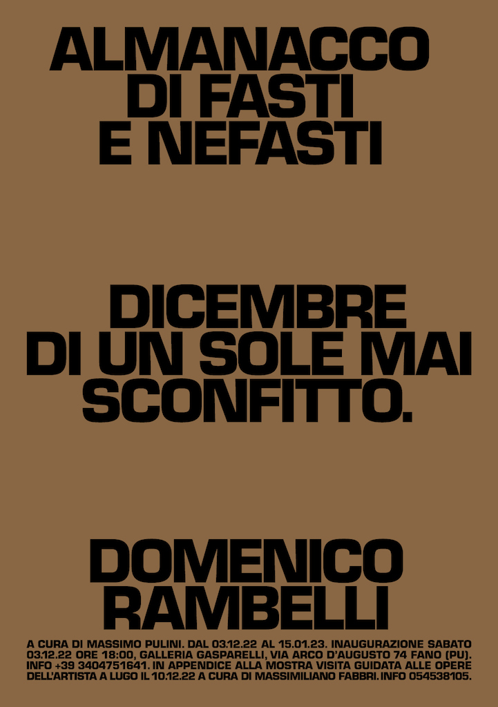 ALMANACCO DI FASTI E NEFASTI. DICEMBRE DI UN SOLE MAI SCONFITTO